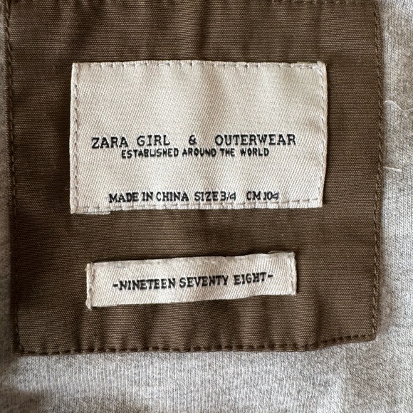 Zara Girls Green Hooded Utility Jacket – Size 3/4 - Picture 10 of 10